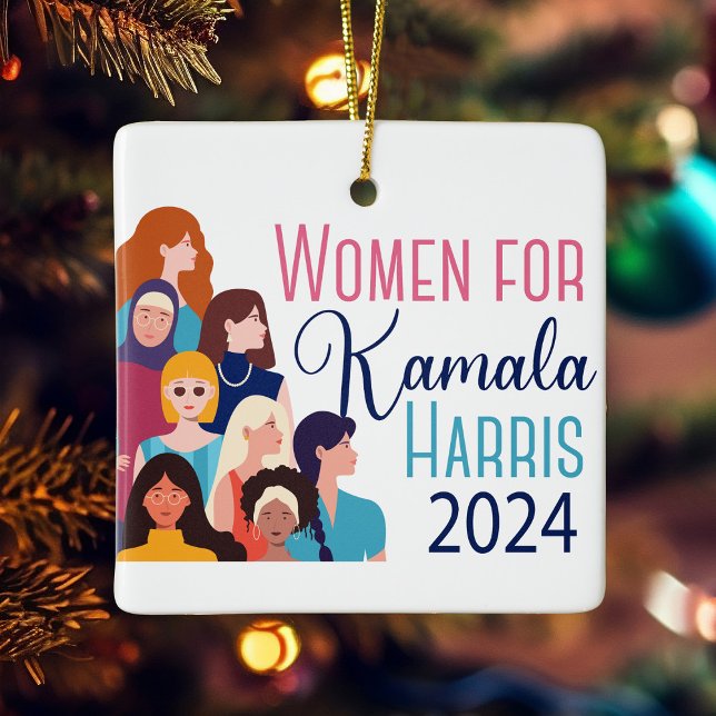 Kamala Harris 2024 Valjul Julgransprydnad Keramik (Skapare uppladdad)