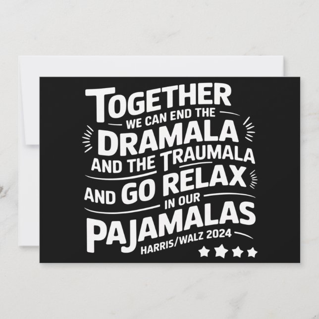 Kamala Harris 2024 Vi kan stoppa Dramala Traumala Inbjudningar (Framsida)