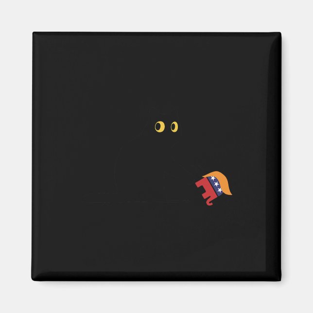 Kamala Harris 2024 Victory Black Cat Vs Elephant T Magnet (Framsidan)
