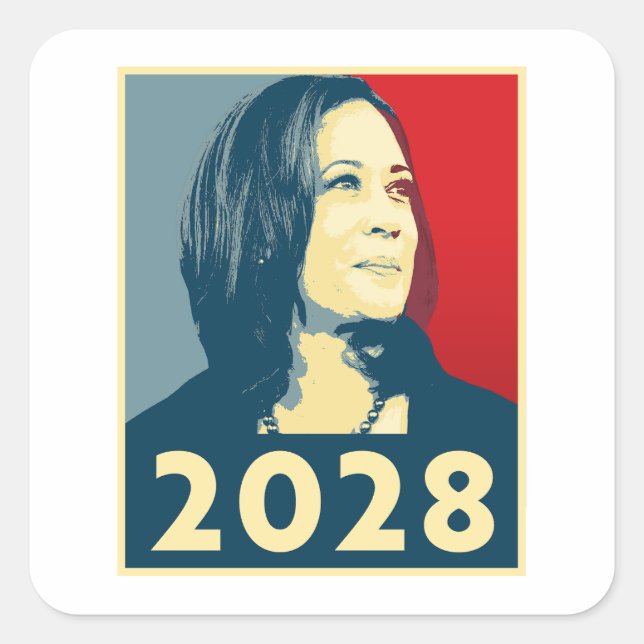 Kamala Harris 2028 Hope Fyrkantigt Klistermärke (Framsida)
