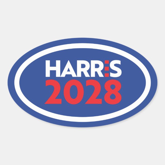 Kamala Harris 2028 Ovalt Klistermärke (Framsida)