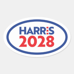 Kamala Harris 2028 Ovalt Klistermärke