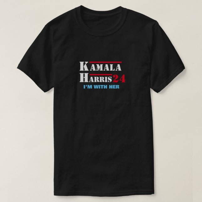 Kamala Harris 24 Jag är med hennes T-Shirt (Design framsida)