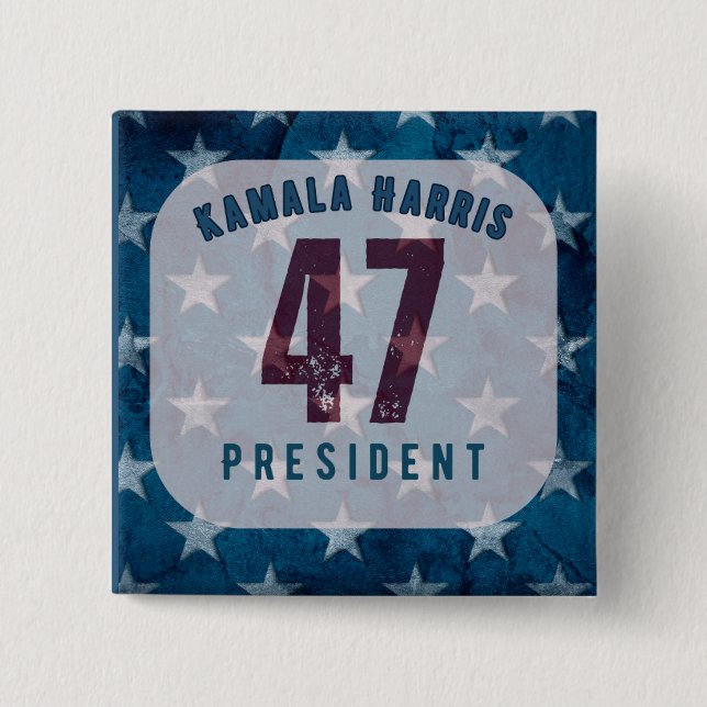 Kamala Harris 47:e president. Kvadratisk Knapp (Framsida)