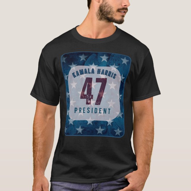 Kamala Harris 47 President T Shirt (Framsida)