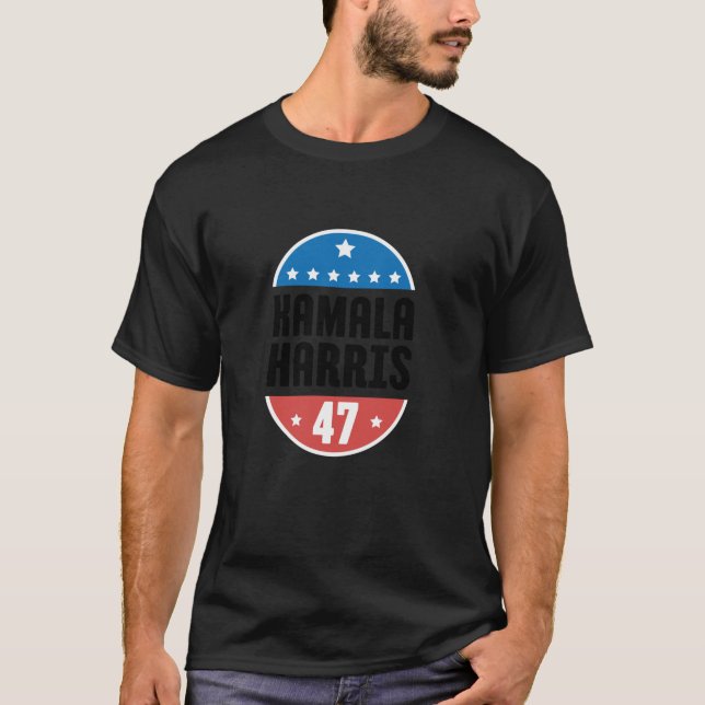 Kamala Harris 47 Val Democrat T Shirt (Framsida)