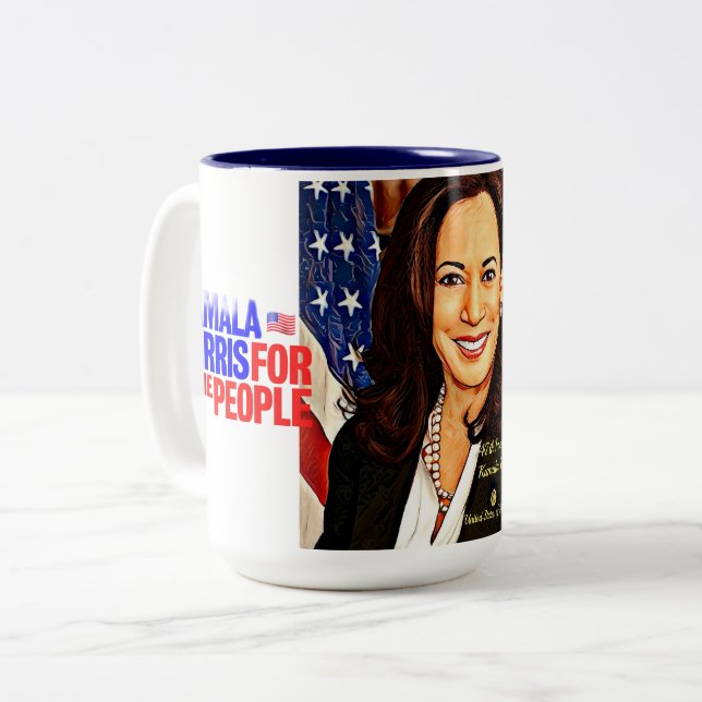 Kamala-Harris-47th-President-USA_ Två-Tonad Mugg (Framsida vänster)