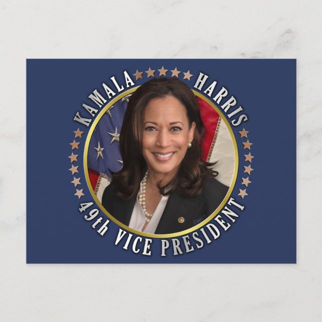 Kamala Harris 49:e Vicens talman Vykort (Framsida)
