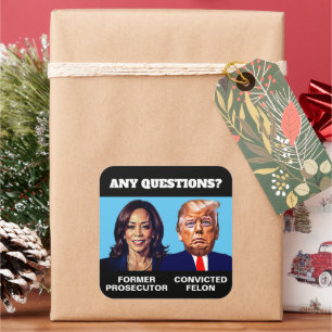 Kamala Harris åklagare Trump Felon Fyrkantigt Klistermärke