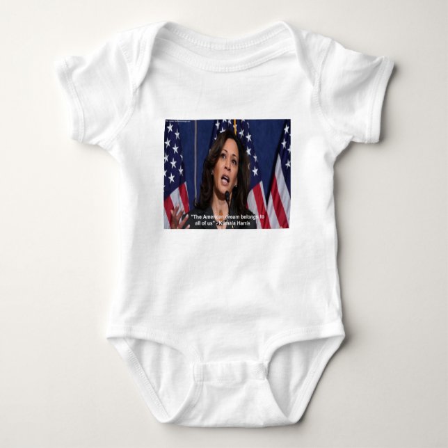 Kamala Harris & American Dream Quote Baby Bodydräk T Shirt (Framsida)
