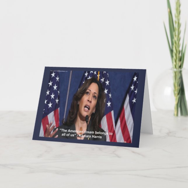 Kamala Harris & American Dream Quote-Hälsningskort Kort (Framsida)