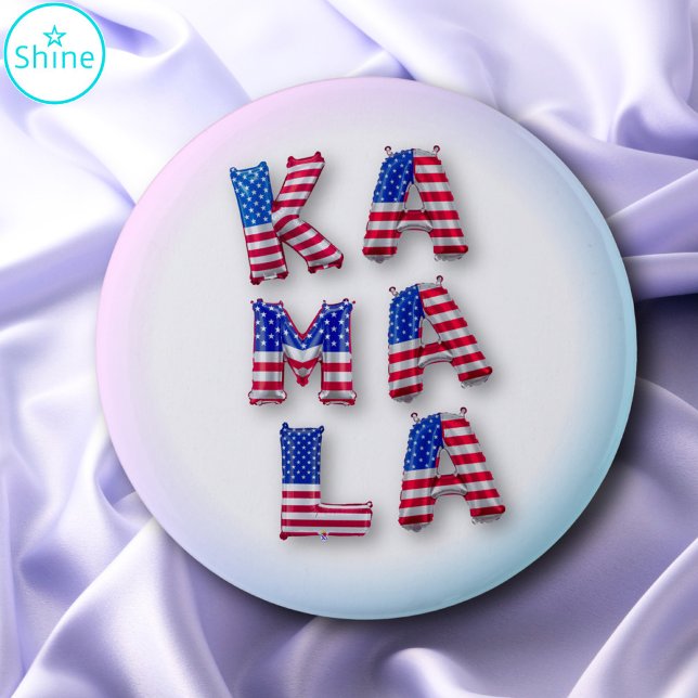Kamala Harris American Flagga Balloon Alphabets Cu Knapp (Skapare uppladdad)