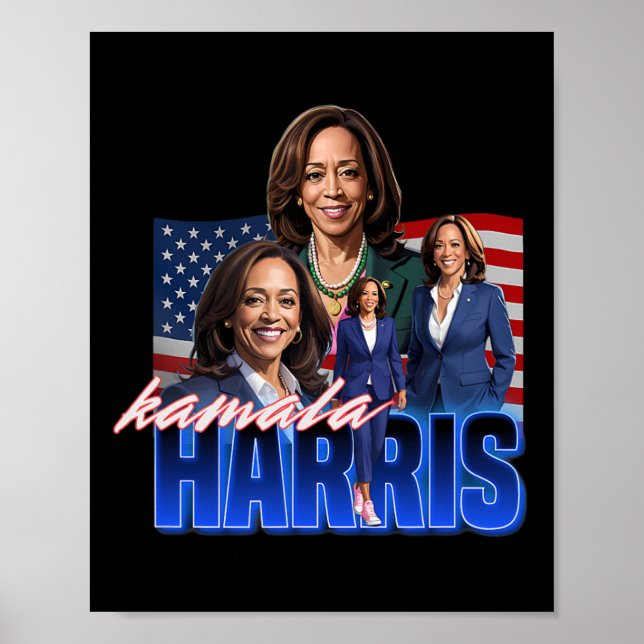 Kamala Harris American Flagga Bootleg Reboot Poster (Framsidan)