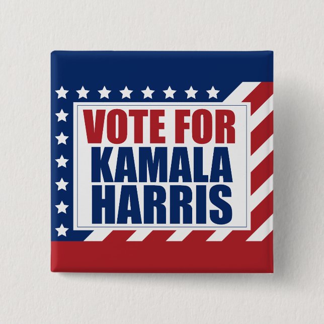 Kamala Harris American Flagga Knapp (Framsida)