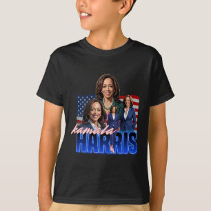 Kamala Harris Amerikansk Flagga Bootleg Omstart T Shirt