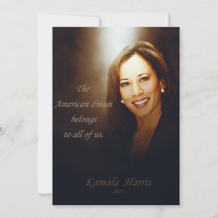 Kamala Harris. Amerikanska Dream-tillhör till oss  Tack Kort
