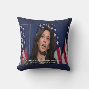 Kamala Harris & Amerikanska Drömmen Citat Kuddöver Kudde
