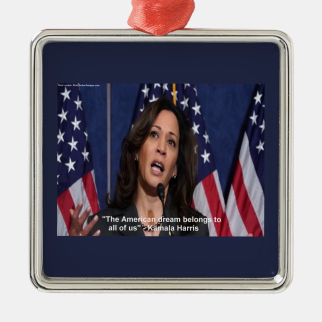 Kamala Harris & Amerikanska Drömmen Citat Ornament (Framsidan)