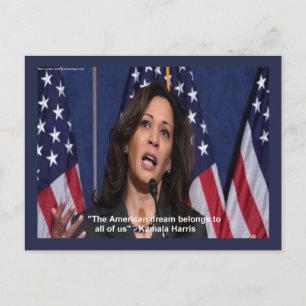 Kamala Harris & Amerikanska Drömmen Citat Postkort Helg Vykort