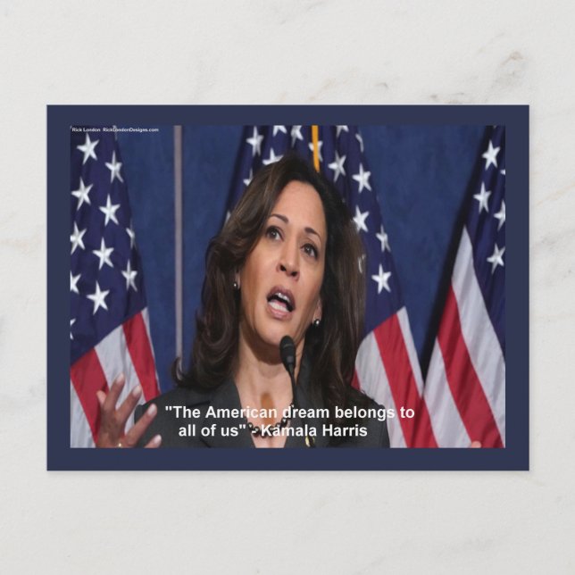 Kamala Harris & Amerikanska Drömmen Citat Postkort Helg Vykort (Framsida)