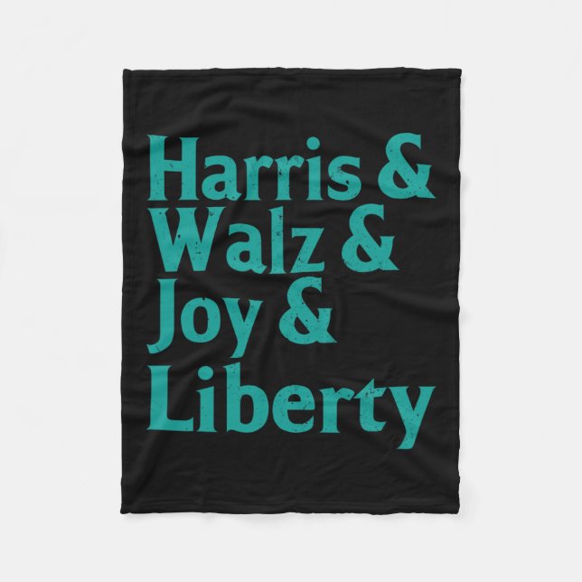 Kamala Harris &amp; W Joy Liberty Supporters Tee Fleecefilt (Framsidan)