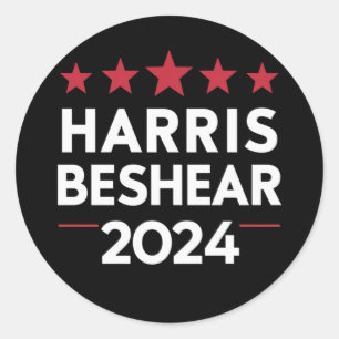 Kamala Harris Andy Beshear 2024 Harris Beshear 202 Runt Klistermärke