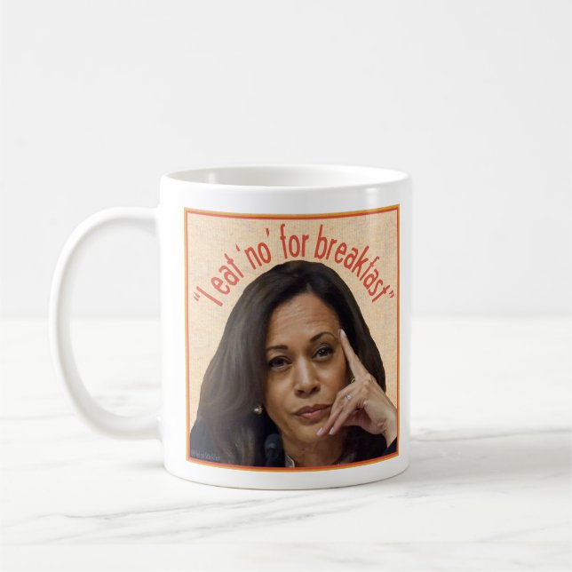 Kamala Harris äter NO till frukost mugg (Vänster)