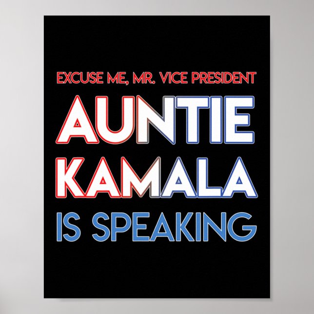 Kamala Harris Auntie Black India Poster (Framsidan)