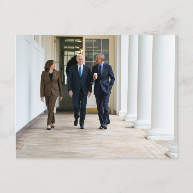 Kamala Harris Barack Obama och Joe Biden Vykort (Framsida)