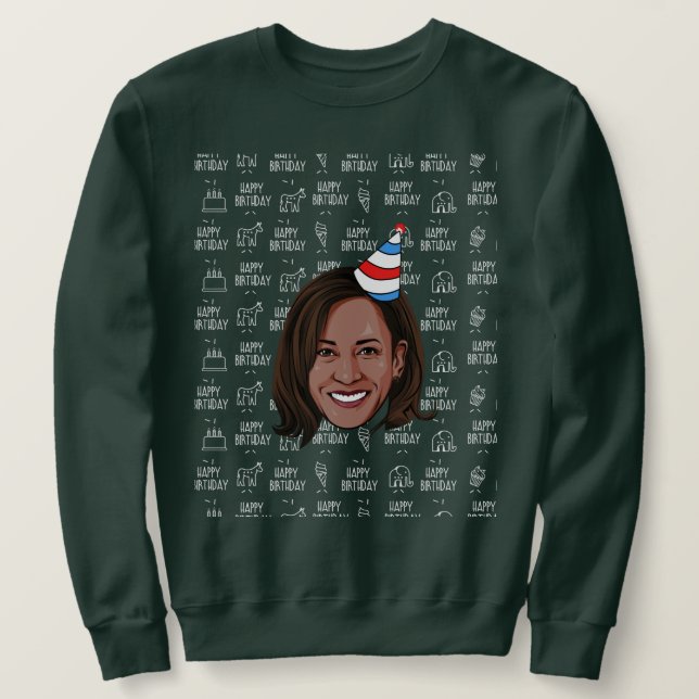 KAMALA HARRIS Birthday Lång Ärmad Tröja (Design framsida)