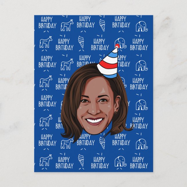 KAMALA HARRIS Birthday Vykort (Framsida)