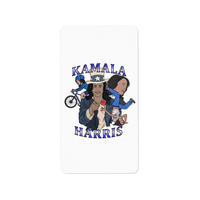 Kamala Harris Bootleg Rap Stil Val Adressetikett (Framsidan)