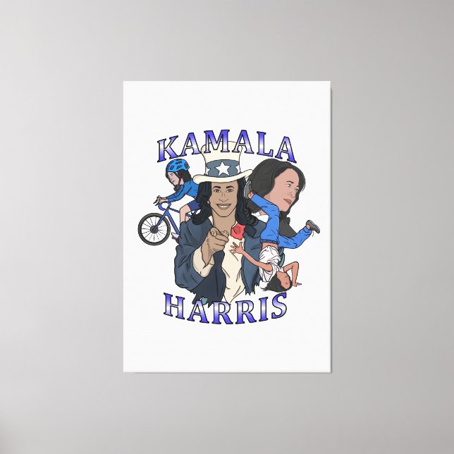 Kamala Harris Bootleg Rap Stil Val Canvastryck (Framsida)