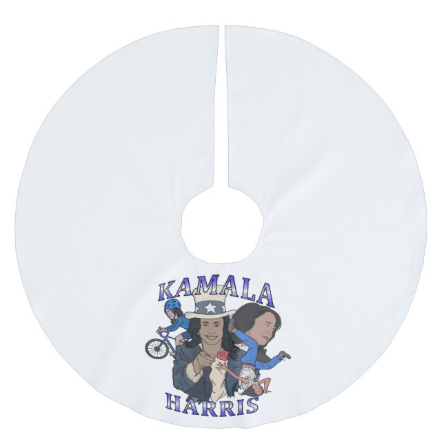 Kamala Harris Bootleg Rap Stil Val Julgransmatta Borstad Polyester (Framsidan)