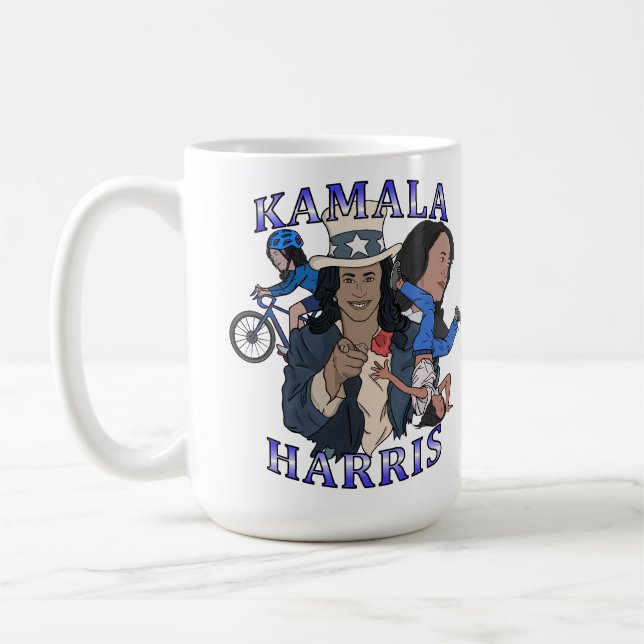 Kamala Harris Bootleg Rap Stil Val Kaffemugg (Vänster)