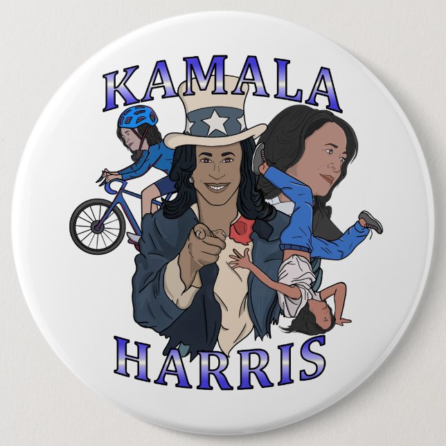 Kamala Harris Bootleg Rap Stil Val Knapp (Framsida)