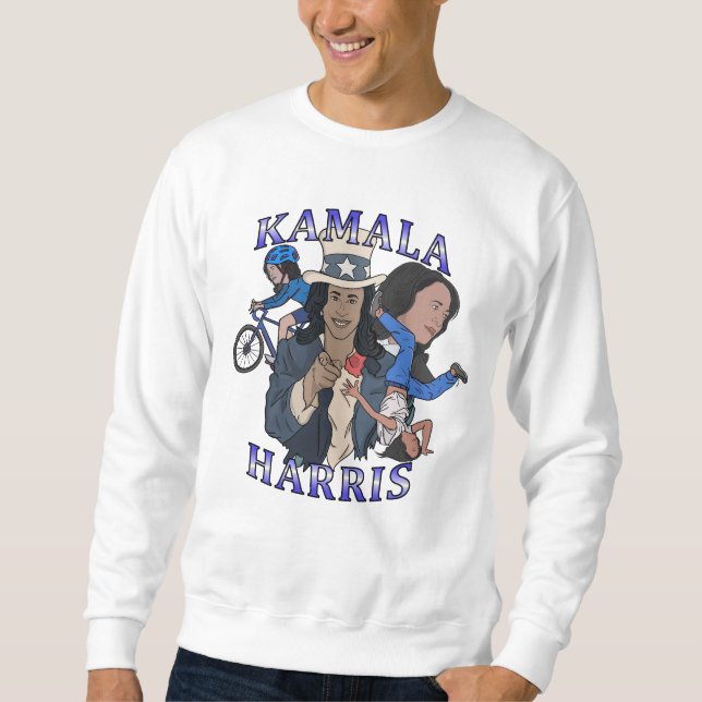 Kamala Harris Bootleg Rap Stil Val Lång Ärmad Tröja (Framsida)