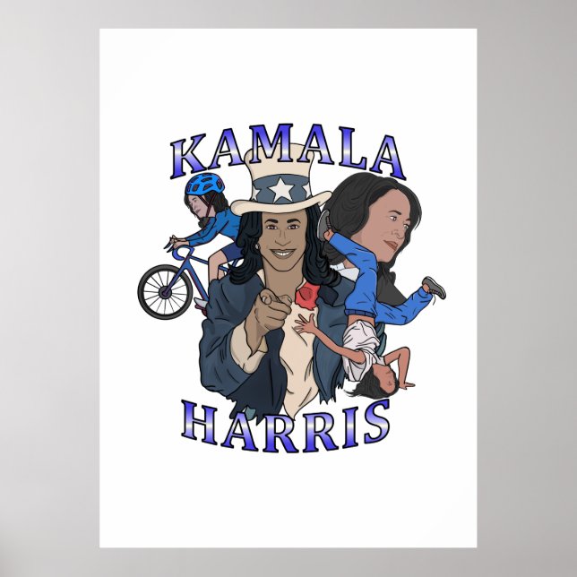 Kamala Harris Bootleg Rap Stil Val Poster (Framsidan)