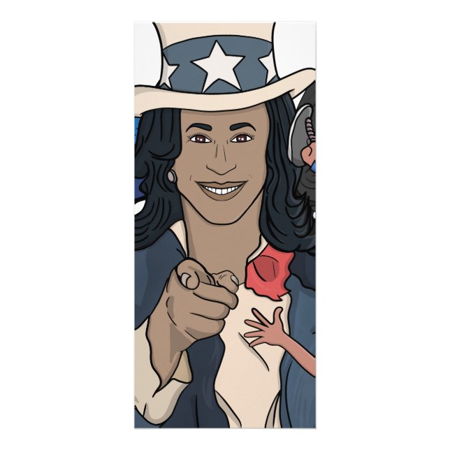 Kamala Harris Bootleg Rap Stil Val Reklamkort (Framsidan)