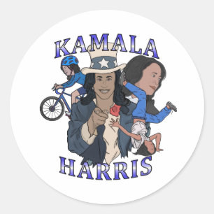 Kamala Harris Bootleg Rap Stil Val Runt Klistermärke