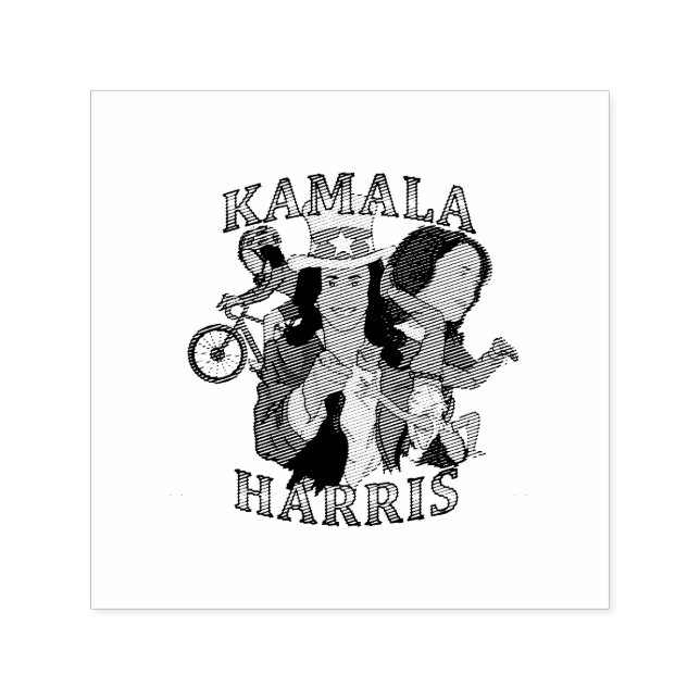 Kamala Harris Bootleg Rap Stil Val Självfärgande Stämpel (Design)