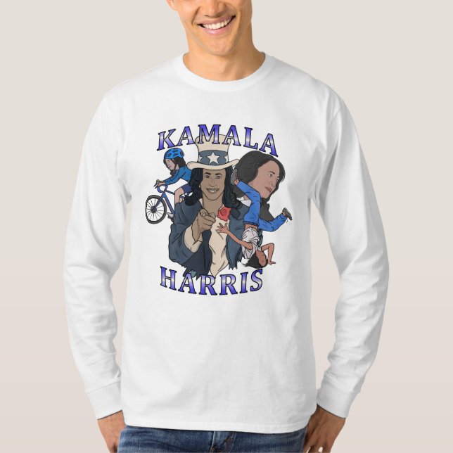 Kamala Harris Bootleg Rap Stil Val T Shirt (Framsida)