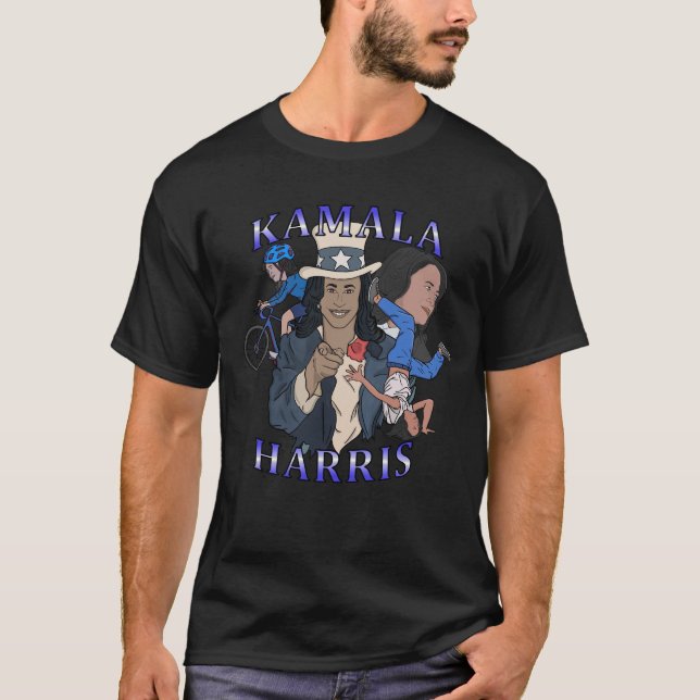 Kamala Harris Bootleg Rap Stil Val T Shirt (Framsida)