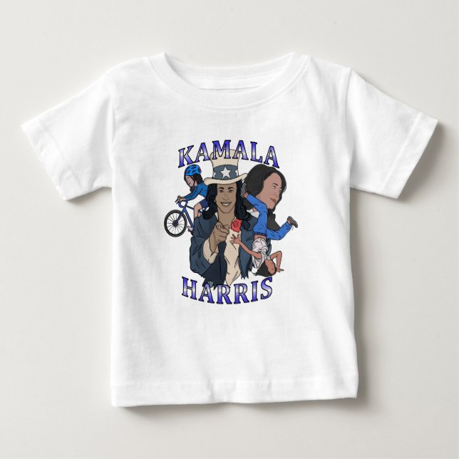 Kamala Harris Bootleg Rap Stil Val T Shirt (Framsida)