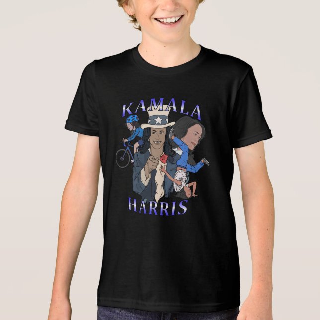 Kamala Harris Bootleg Rap Stil Val T Shirt (Framsida)