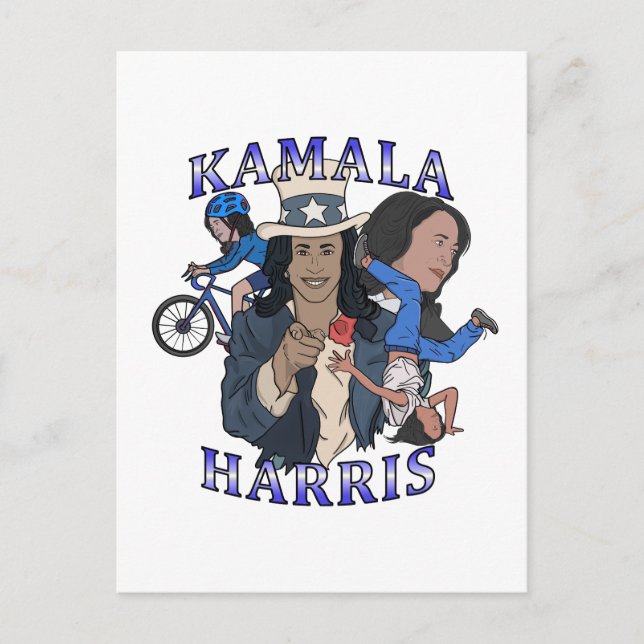 Kamala Harris Bootleg Rap Stil Val Vykort (Framsida)