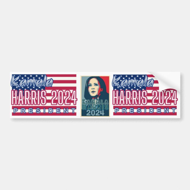 Kamala Harris Bumper Sticker (3) Bildekal (Framsidan)