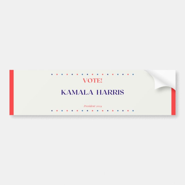 Kamala Harris Bumper Sticker Bildekal (Framsidan)