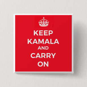 Kamala Harris Button Behålla Lugn Knapp
