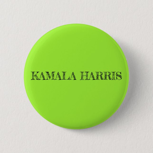 Kamala Harris Button in Lime Green Knapp (Framsida)